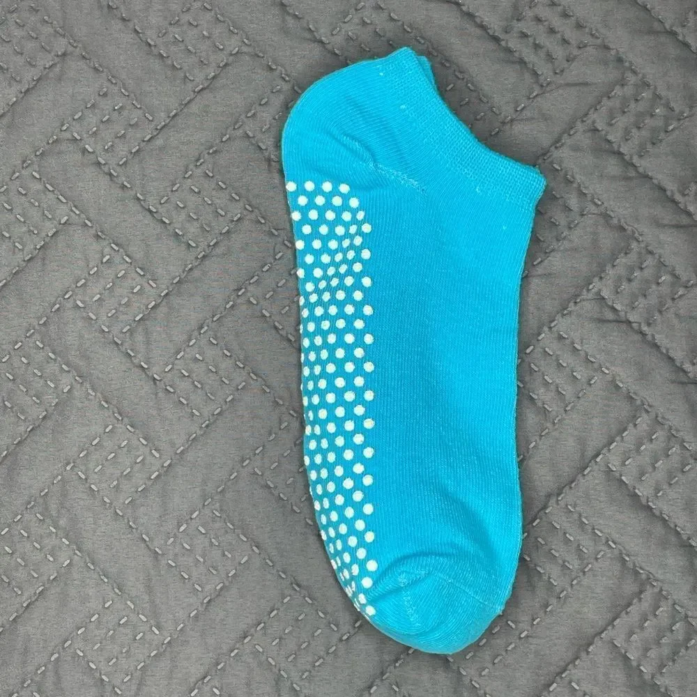 Blue and Red Athletic Non-Slip Ankle Socks